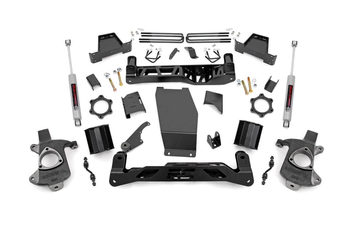 GMC Sierra 1500 Suspension Lift Kit - Rough Country - 6 Inch Lift Kit | Alum/Stamp Steel - '14-'18